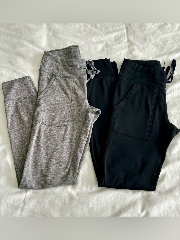 Aerie Warmup Leggings With Pockets Black And Gray 2 Pair Size Small